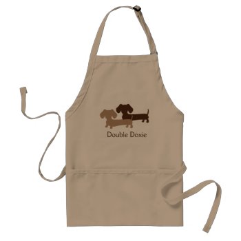 Double Dachshund Wiener Dog Apron by Smoothe1 at Zazzle