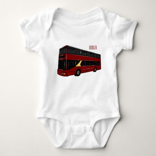 Double_decker bus cartoon illustration baby bodysuit