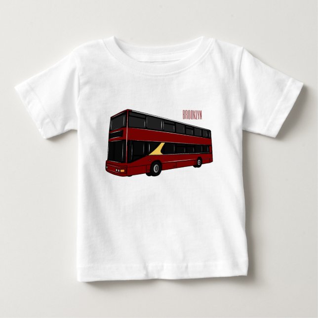 Double-decker bus cartoon illustration baby T-Shirt (Front)