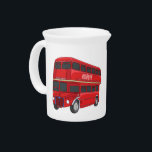 Double-decker bus cartoon illustration beverage pitcher<br><div class="desc">Double-decker bus cartoon illustration</div>