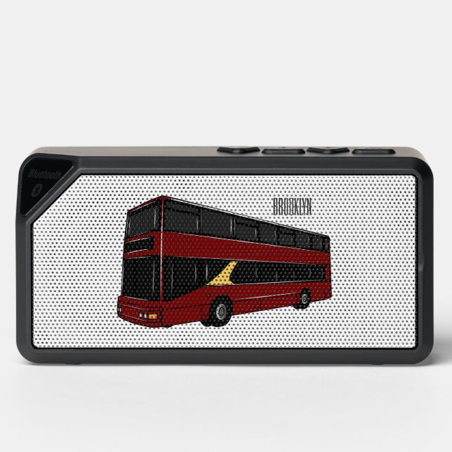 Double-decker bus cartoon illustration bluetooth speaker (Front)