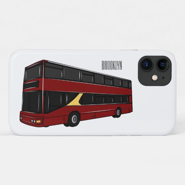 Double-decker bus cartoon illustration Case-Mate iPhone case (Back (Horizontal))
