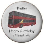 Double-decker bus cartoon illustration chocolate covered oreo (Front)