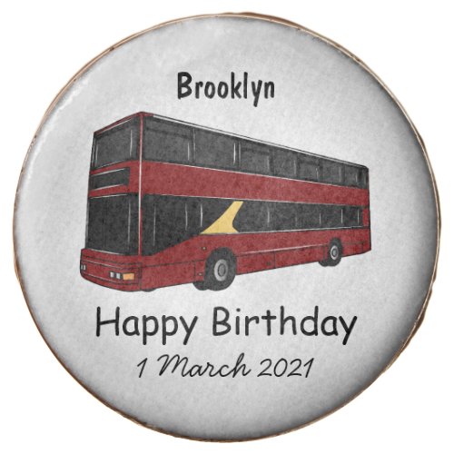 Double_decker bus cartoon illustration chocolate covered oreo