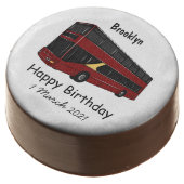 Double-decker bus cartoon illustration chocolate covered oreo (Angled)