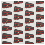 Double-decker bus cartoon illustration fabric