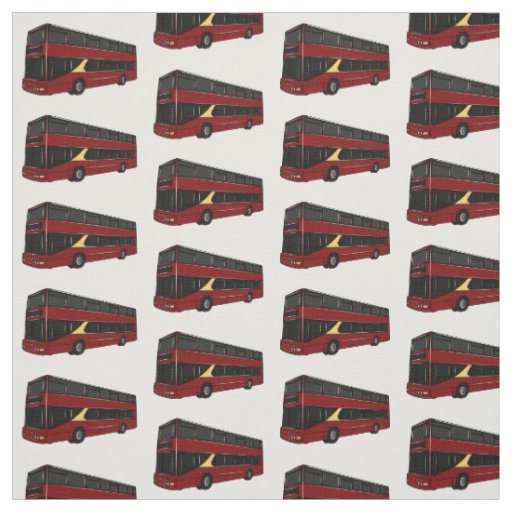 Double-decker bus cartoon illustration fabric
