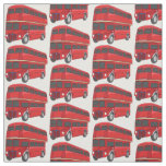 Double-decker bus cartoon illustration fabric