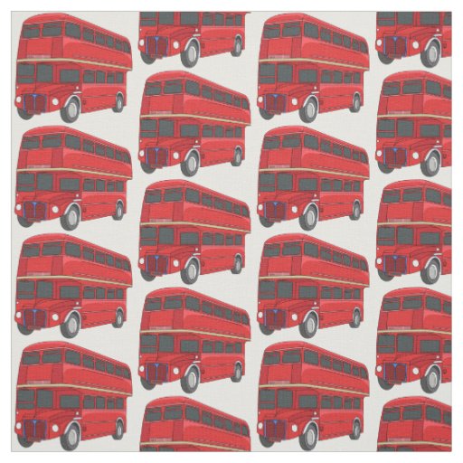 Double-decker bus cartoon illustration fabric
