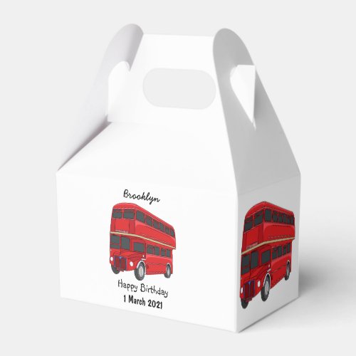 Double_decker bus cartoon illustration favor boxes