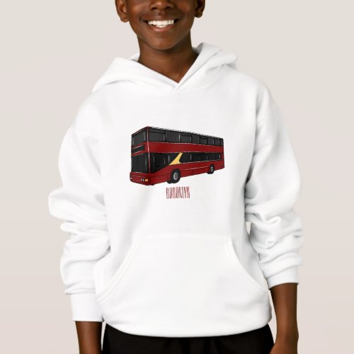 Double_decker bus cartoon illustration hoodie