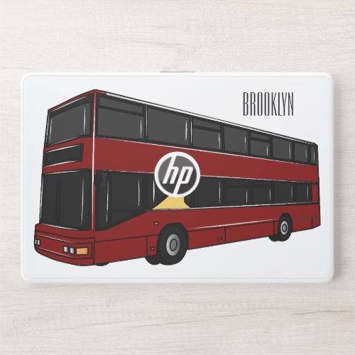 Double_decker bus cartoon illustration HP laptop skin