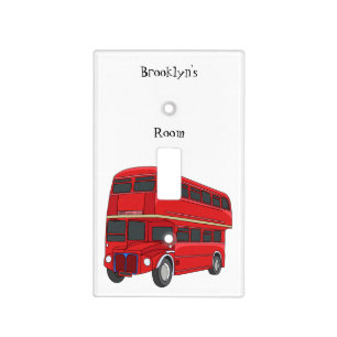 Double-decker bus cartoon illustration light switch cover