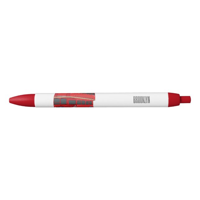 Double-decker bus cartoon illustration pen (Front)