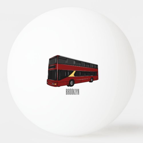 Double_decker bus cartoon illustration ping pong ball