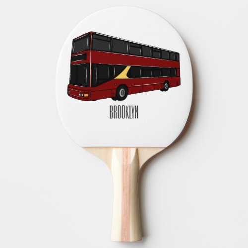 Double_decker bus cartoon illustration ping pong paddle