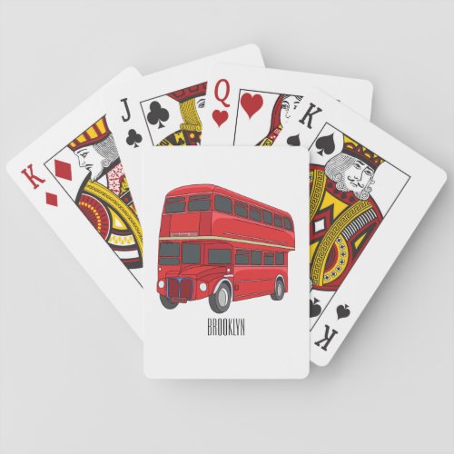 Double_decker bus cartoon illustration playing cards