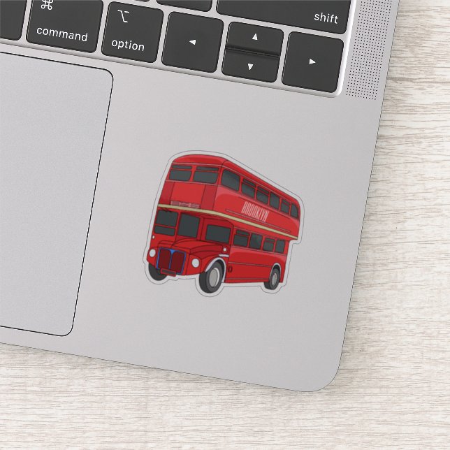 Double-decker bus cartoon illustration sticker (Detail)