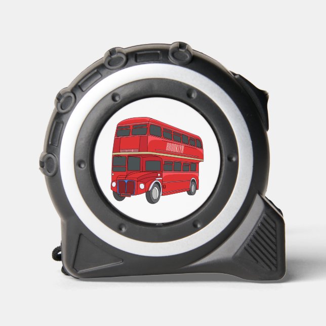 Double-decker bus cartoon illustration tape measure (Front)