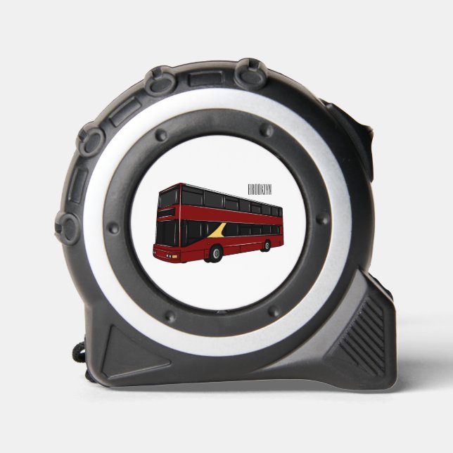 Double-decker bus cartoon illustration tape measure (Front)