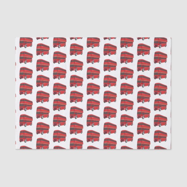 Double-decker bus cartoon illustration tissue paper (Front)