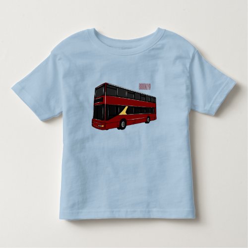 Double_decker bus cartoon illustration toddler t_shirt