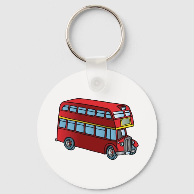 Double Decker Bus Cute Keychain (Front)