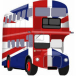 Double Decker Bus Cutout<br><div class="desc">A magnet of a double decker bus, that resembles a union jack.</div>