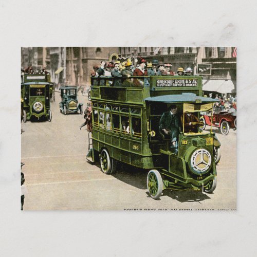 Double Decker Bus on 5th Avenue Postcard