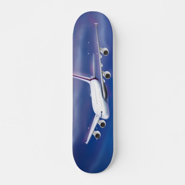 Double Decker Commercial Airplane Skateboard Deck (Front)