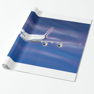Double Decker Commercial Airplane Wrapping Paper