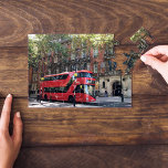 Double decker red bus | West End London Kensington Jigsaw Puzzle<br><div class="desc">Travel photo - a red double-decker bus in West End area - old red bus symbol of London,  UK,  Europe</div>