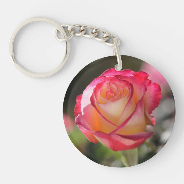 Double Delight Rose Keychain (Front)