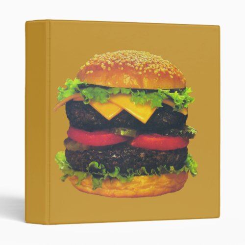 Double Deluxe Hamburger with Cheese 3 Ring Binder