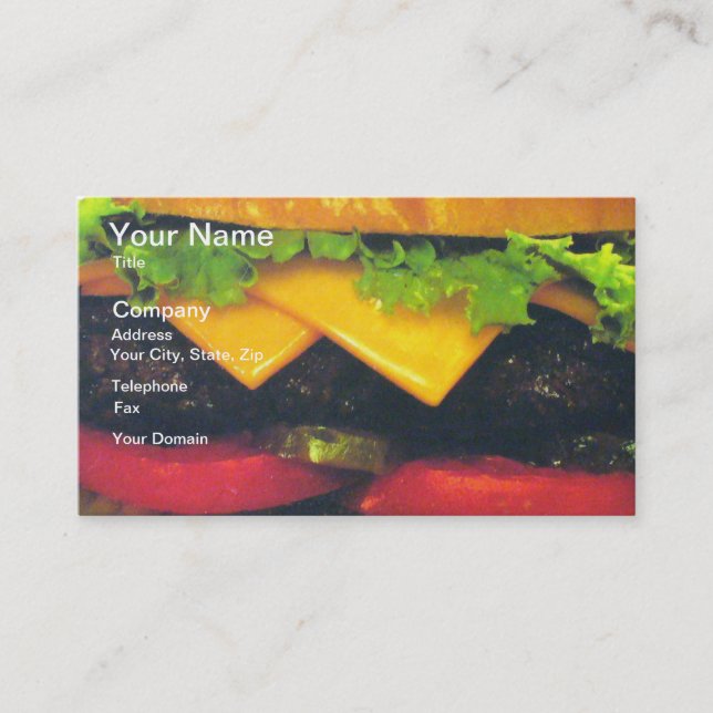 Double Deluxe Hamburger with Cheese Business Card (Front)