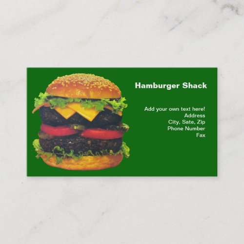 Double Deluxe Hamburger with Cheese Business Card