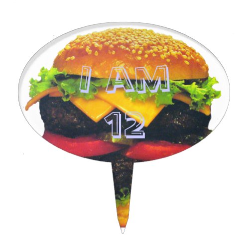 Double Deluxe Hamburger with Cheese Cake Topper