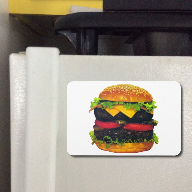 Double Deluxe Hamburger with Cheese Flexible Magnet (Double Deluxe Hamburger with Cheese Flexible Magnet)