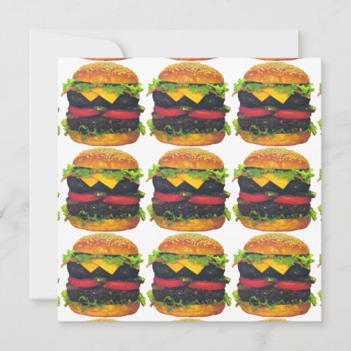 Double Deluxe Hamburger with Cheese Invitation