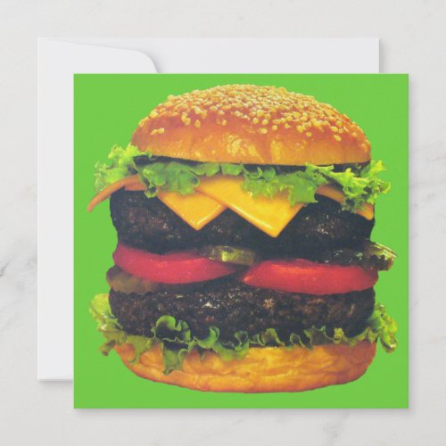 Double Deluxe Hamburger with Cheese Invitation