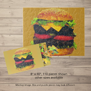 Double Deluxe Hamburger with Cheese Jigsaw Puzzle