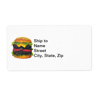 Double Deluxe Hamburger with Cheese Label