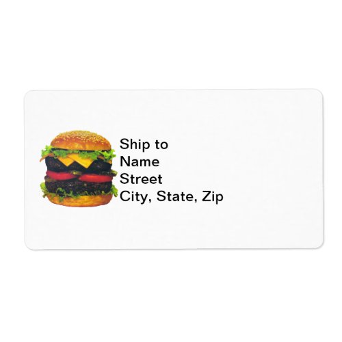 Double Deluxe Hamburger with Cheese Label