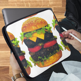 Double Deluxe Hamburger with Cheese Laptop Sleeve