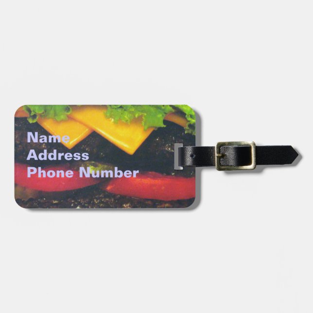 Double Deluxe Hamburger with Cheese Luggage Tag (Front Horizontal)
