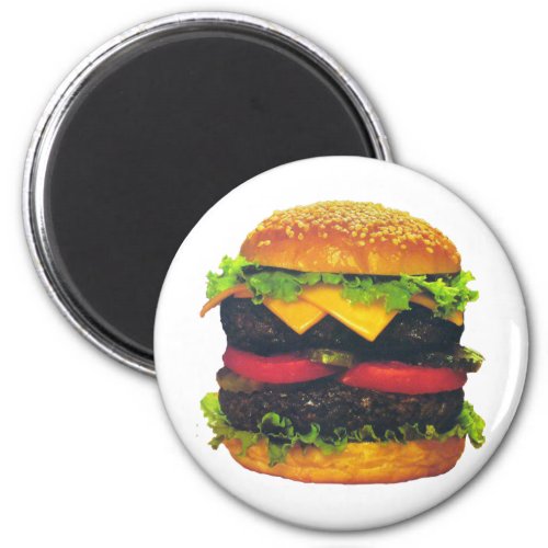 Double Deluxe Hamburger with Cheese Magnet