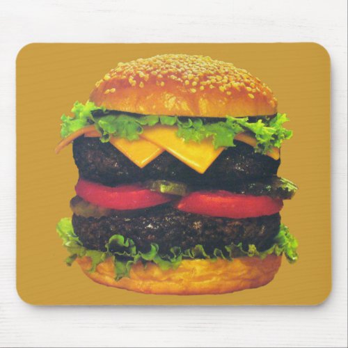 Double Deluxe Hamburger with Cheese Mouse Pad