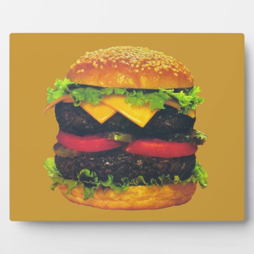 Double Deluxe Hamburger with Cheese Plaque