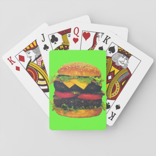 Double Deluxe Hamburger with Cheese Poker Cards