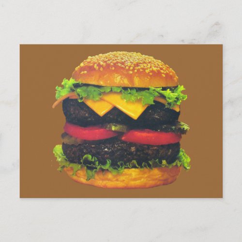 Double Deluxe Hamburger with Cheese Postcard